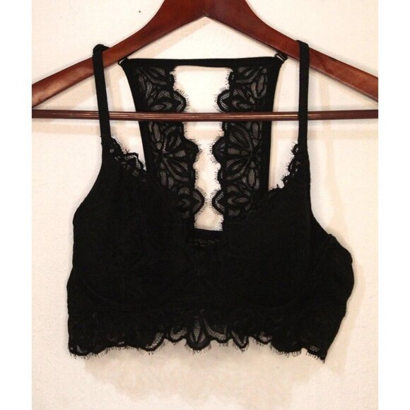 Pink By Victoria Secret Lace Bralette Halter Padded Push Up Bra Size Medium - Picture 2 of 11